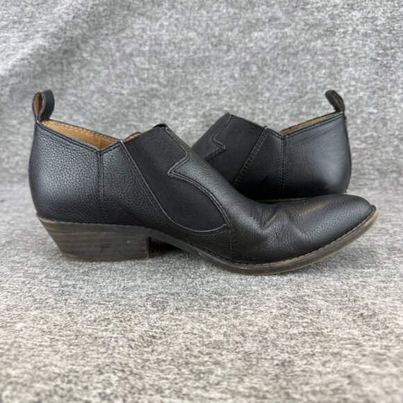 ✅Lucky Brand Joelle Black Leather Western Ankle Booties Women’s 6.5 Pointed Toe - Picture 10 of 11